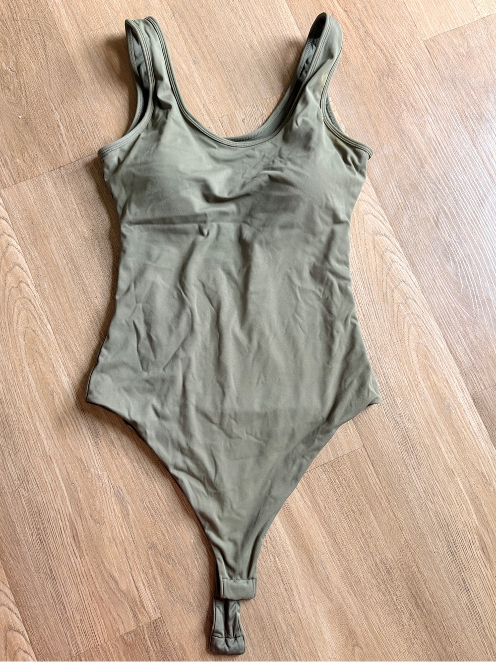 Klassy Network Olive Green Bodysuit with Removable Pads